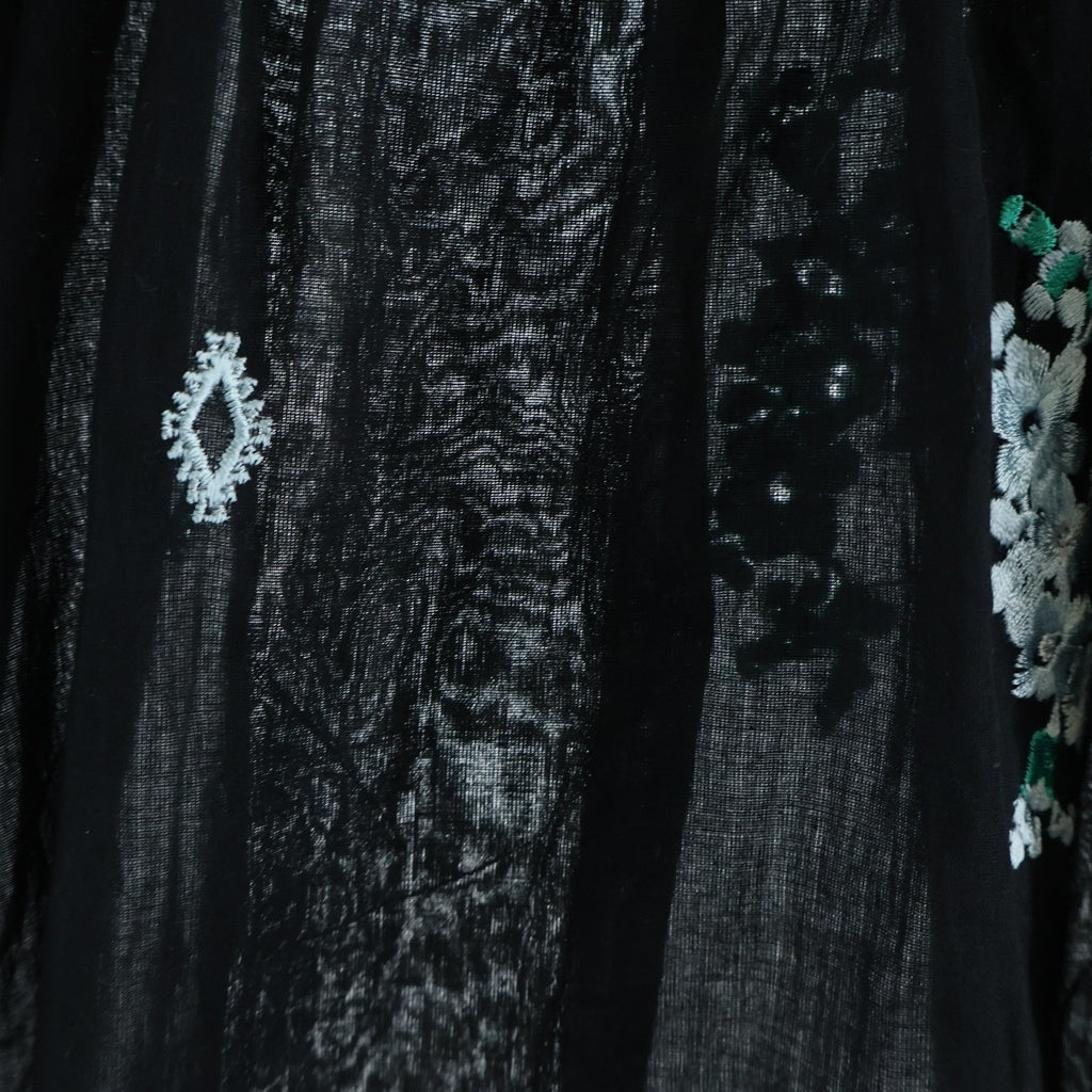 NE QUITTEZ PAS(ヌキテパ) 26SS Cotton Voile Jasmine Embroidery Sleeveless Top 010261WT1 コットン フラワー刺繍 ノースリーブトップス ブラック レディース