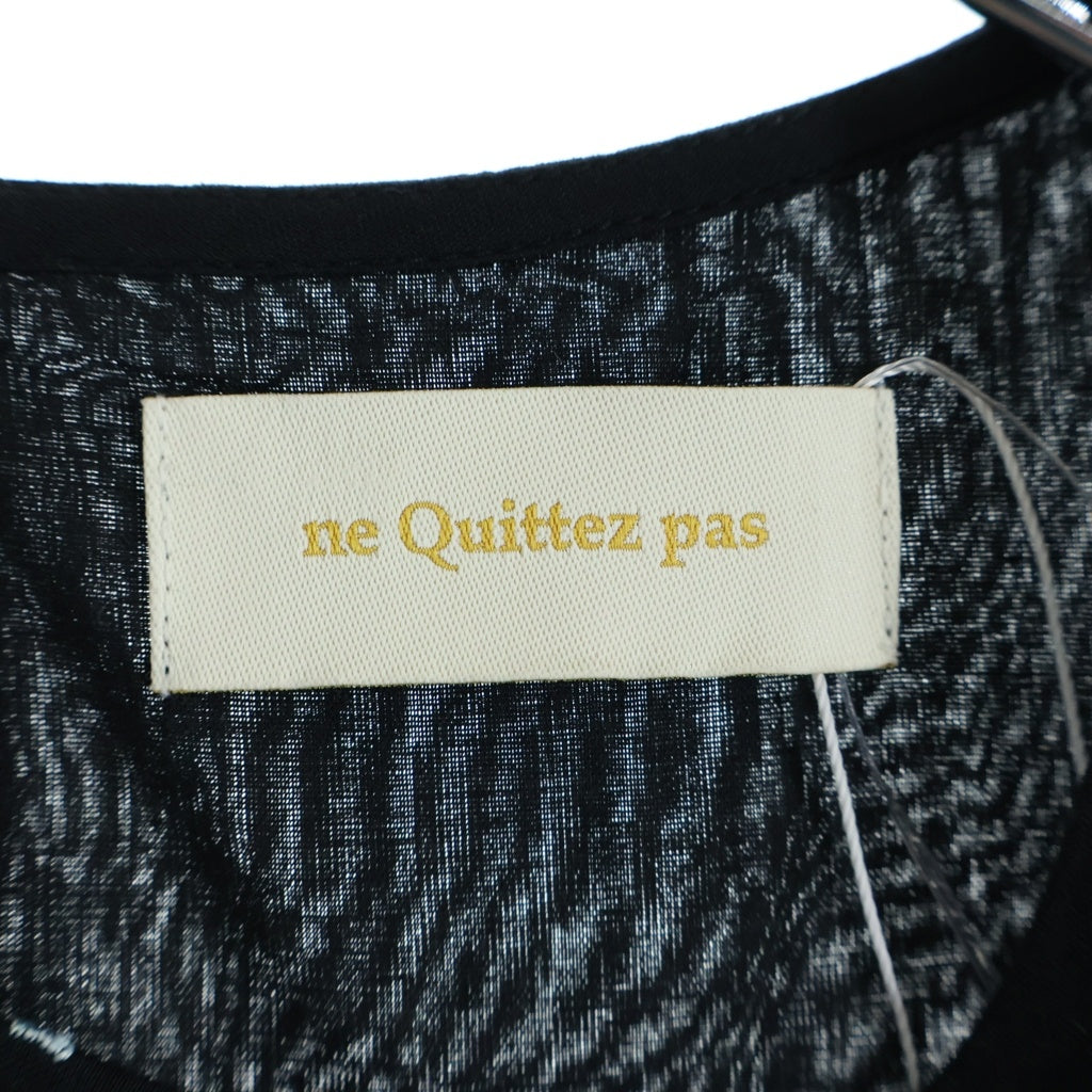 NE QUITTEZ PAS(ヌキテパ) 26SS Cotton Voile Jasmine Embroidery Sleeveless Top 010261WT1 コットン フラワー刺繍 ノースリーブトップス ブラック レディース