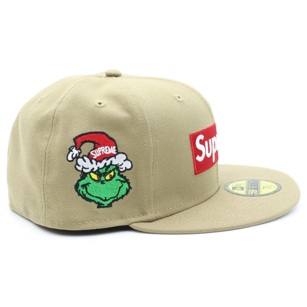 SUPREME(シュプリーム) 24AW ×NEW ERA Grinch Box Logo Cap ニューエラ グリンチ ボックスロゴ刺繍 ベースボールキャップ 帽子 ベージュ