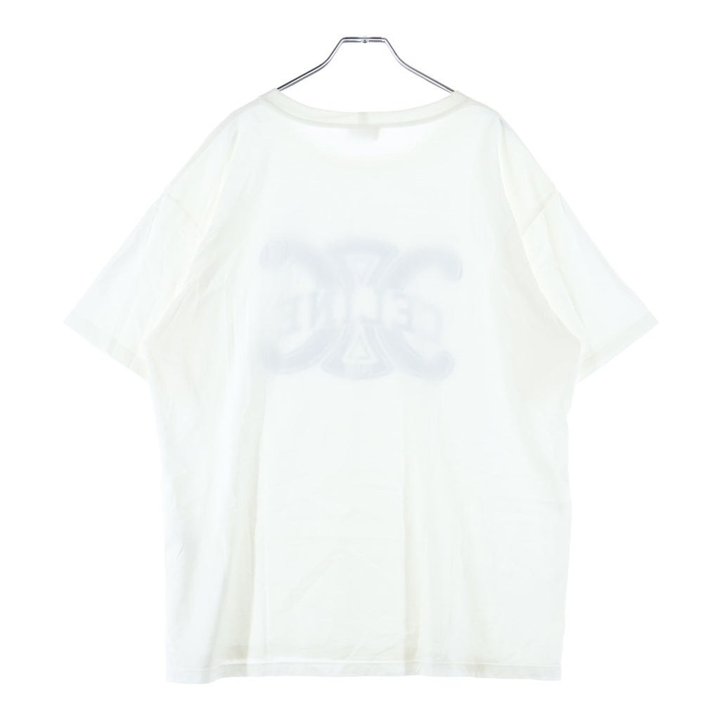 CELINE(セリーヌ) トリオンフ ロゴプリント クルーネック半袖Tシャツカットソー ホワイト RX0BO671Q 01OB