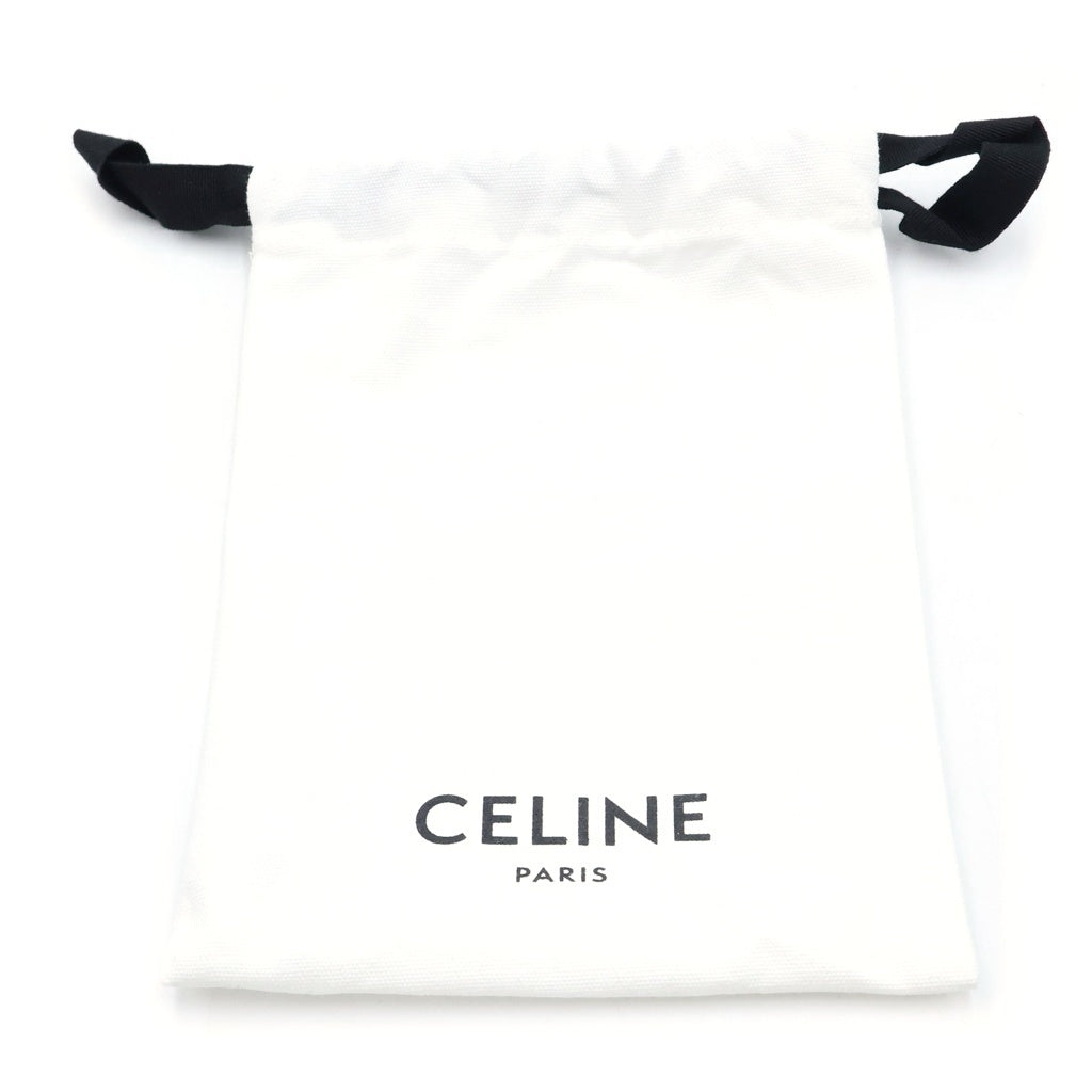 CELINE(セリーヌ) トリオンフ スモールフラップウォレット 二つ折り財布 キャンバス カーフ ブラック