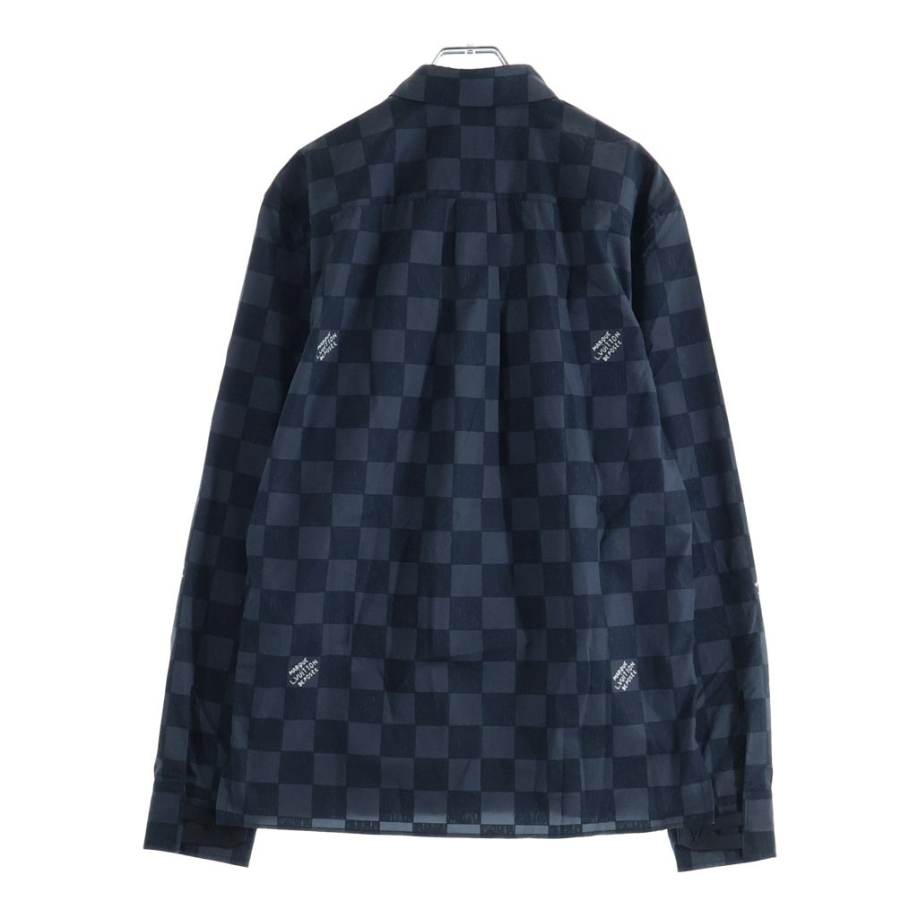 LOUIS VUITTON(ルイヴィトン) 21AW Damier Printed L/S Shirt ダミエプリント 長袖シャツ ブラック/グレー RM2129 IM6 HLS33W