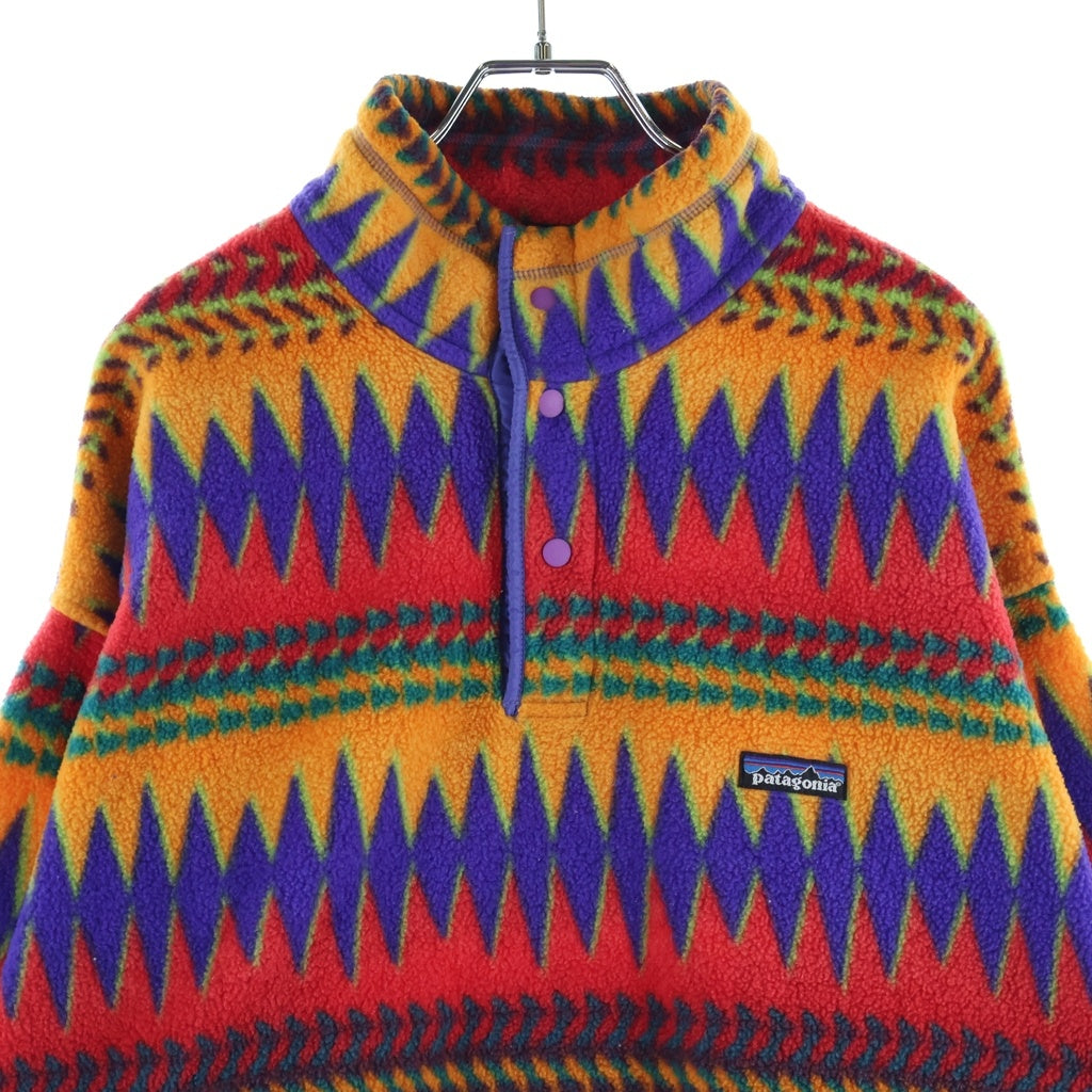 PATAGONIA(パタゴニア) 90S VINTAGE SYNCHILLA Snap-T ヴィンテージ ミネハハ柄 シンチラ スナップT プルオーバーフリースジャケット マルチカラー