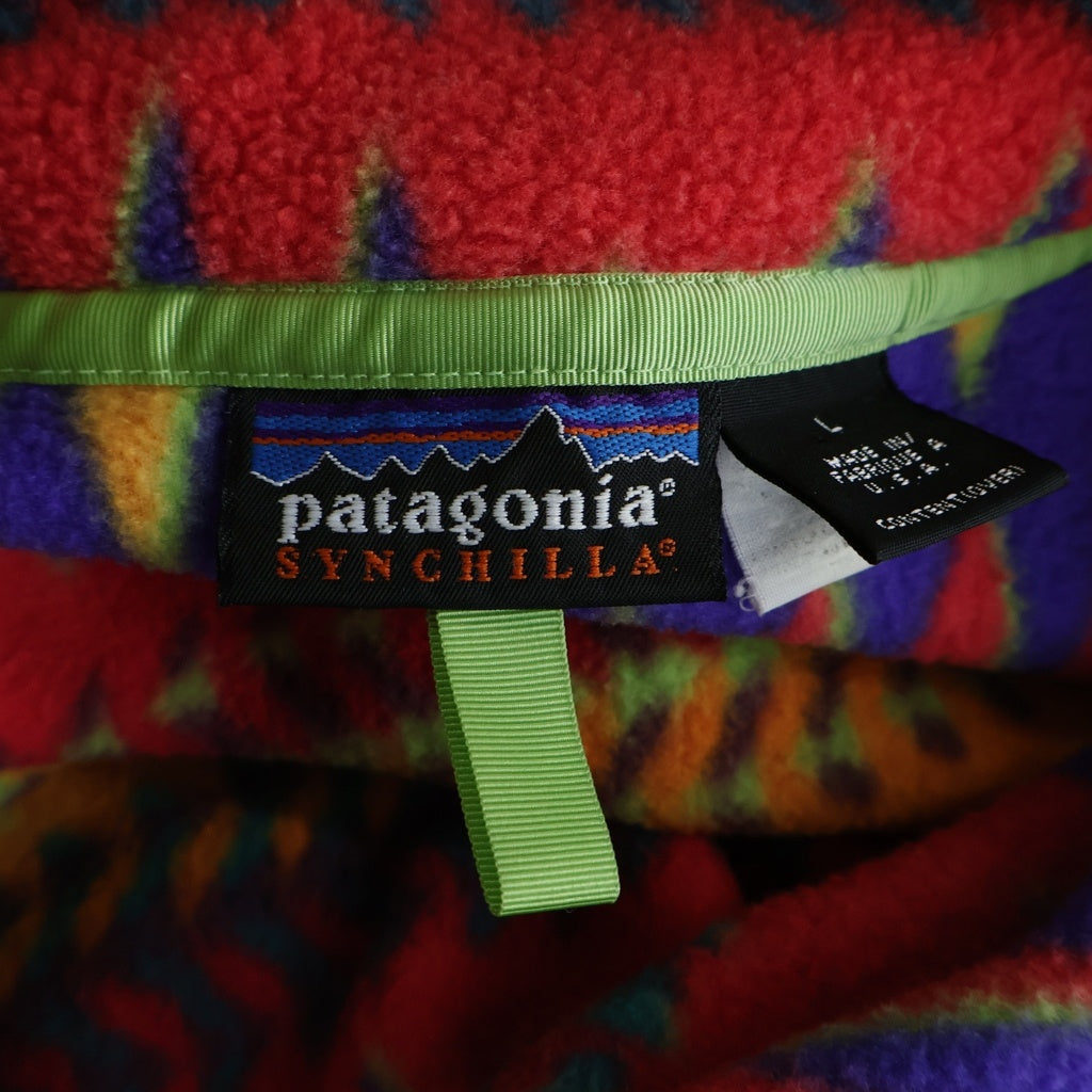 PATAGONIA(パタゴニア) 90S VINTAGE SYNCHILLA Snap-T ヴィンテージ ミネハハ柄 シンチラ スナップT プルオーバーフリースジャケット マルチカラー
