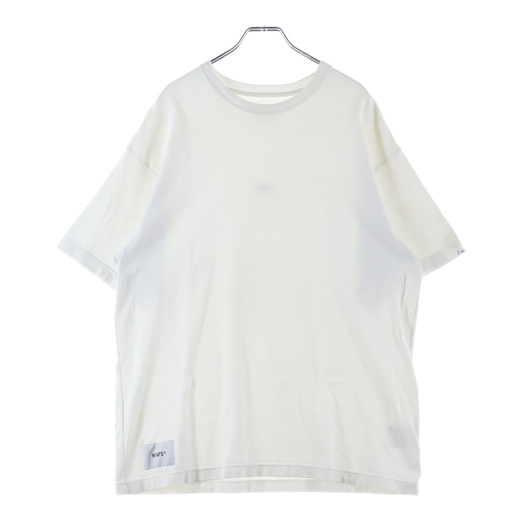 WTAPS(ダブルタップス) 25AW SIGN-YD SS COTTON T-SHIRT 252ATDT-CSM08 両面ワンポイントロゴ刺繍 クルーネック半袖Tシャツカットソー ホワイト