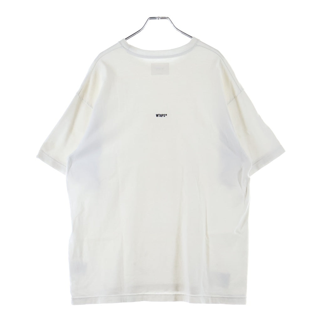WTAPS(ダブルタップス) 25AW SIGN-YD SS COTTON T-SHIRT 252ATDT-CSM08 両面ワンポイントロゴ刺繍 クルーネック半袖Tシャツカットソー ホワイト