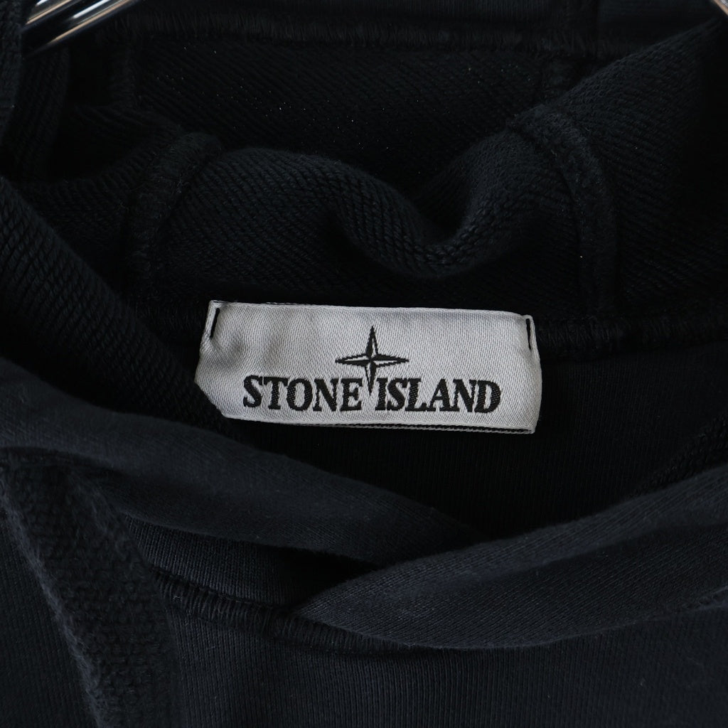 STONE ISLAND(ストーンアイランド) 25SS Pullover Sweat Hoodie ロゴワッペン刺繍 プルオーバー長袖スウェット パーカー フーディ K1S156100045S0051 ブラック