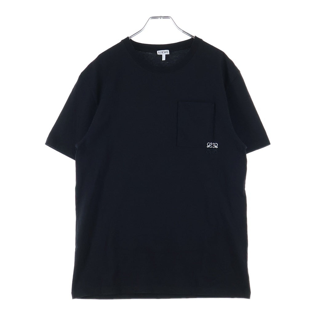 LOEWE(ロエベ) Anagram Relaxed Fit T-Shirt H526Y22XDS アナグラムロゴ刺繍ポケット リラックス クルーネック半袖Tシャツカットソー ブラック