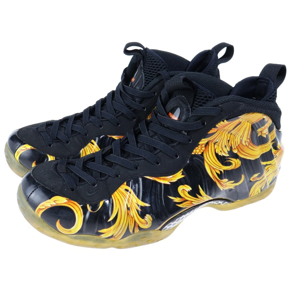 NIKE(ナイキ) 【観賞用 2014年製】 14SS×Supreme AIR FOAMPOSITE1シュプリーム エアフォームポジット ミッドカットスニーカー 652792-001 ブラック