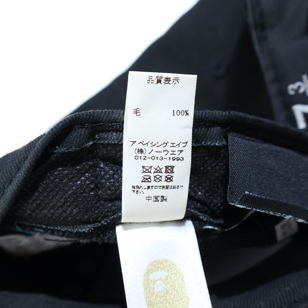 NEW ERA(ニューエラ) ×A BATHING APE 59FIFTY BASEBALL CAP アベイシングエイプ フィフティナインフィフティー ベースボールキャップ 帽子 001CPH731908C ブラック