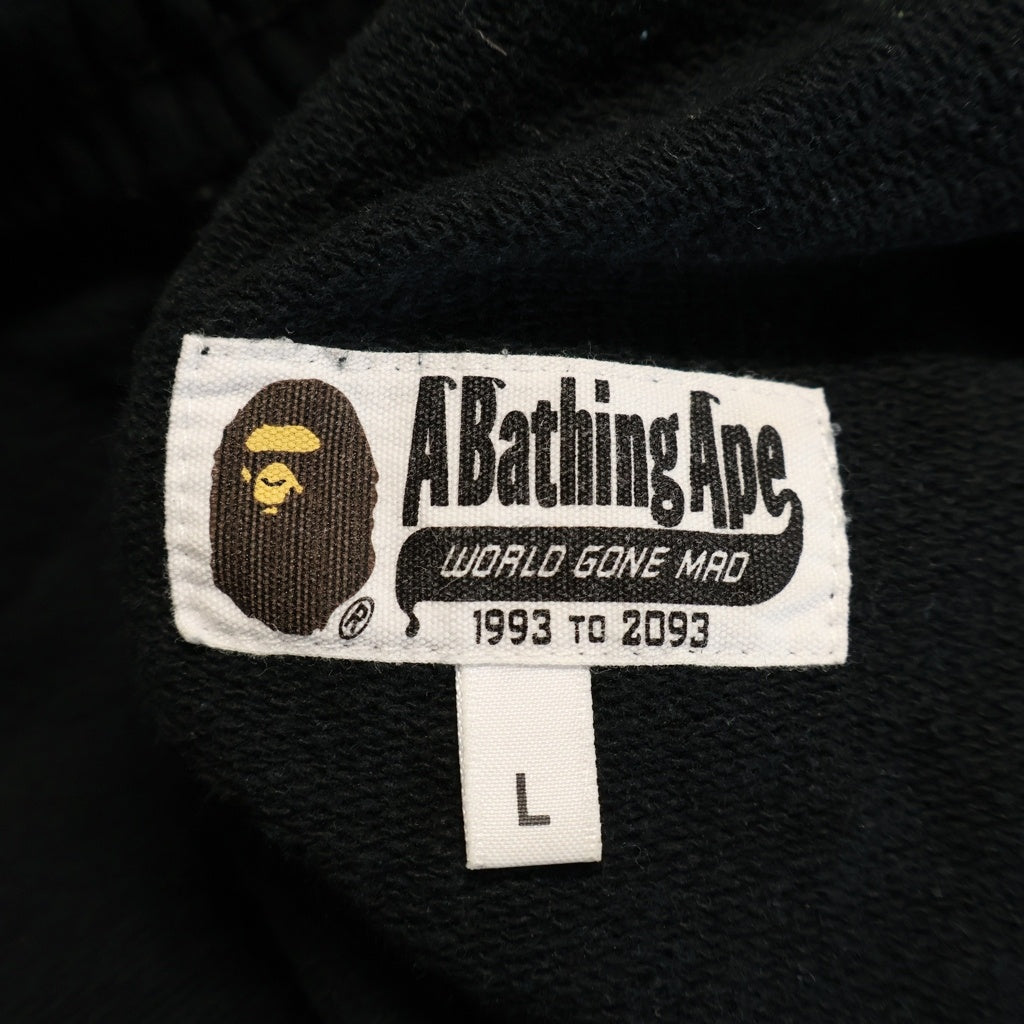 A BATHING APE(アベイシングエイプ) Patchwork Sweat Pant ロゴワッペン刺繍 パッチワーク スウェット パンツ 001PTJ301007M ブラック