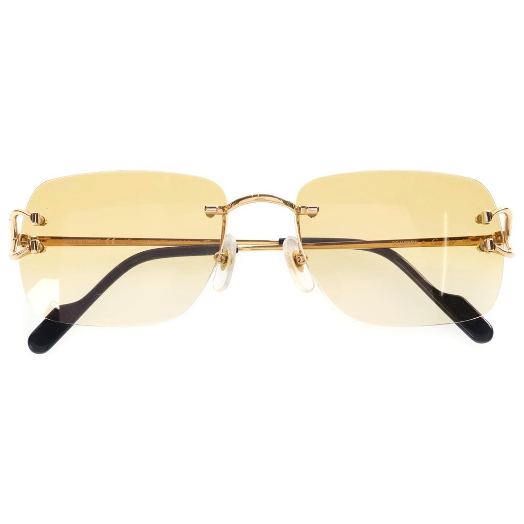 Cartier(カルティエ) Square Sunglasses スクエア イエローカラーレンズ サングラス アイウェア 眼鏡 ゴールド CT0330S レディース