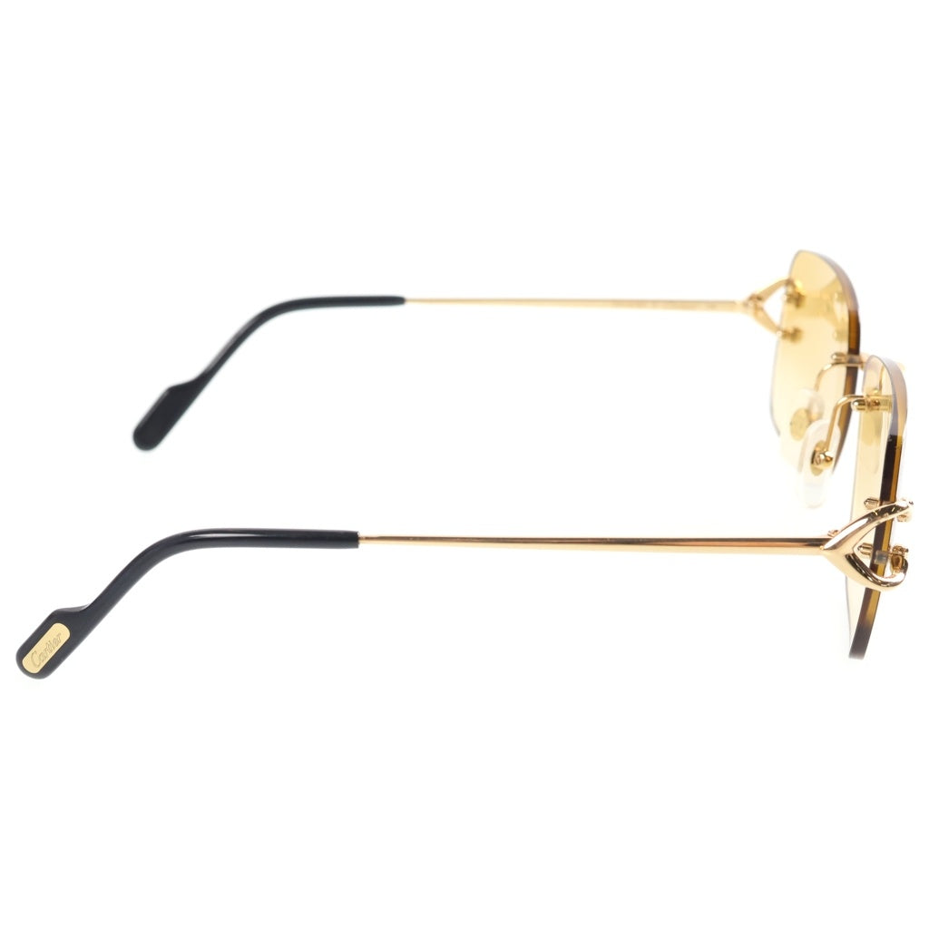 Cartier(カルティエ) Square Sunglasses スクエア イエローカラーレンズ サングラス アイウェア 眼鏡 ゴールド CT0330S レディース