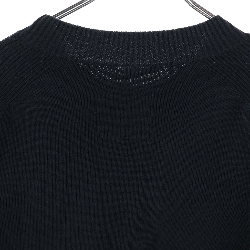 Sacai(サカイ) MA-1 ポケット付き ドッキングクルーネック長袖ニットセーター レディース ブラック SCM-041