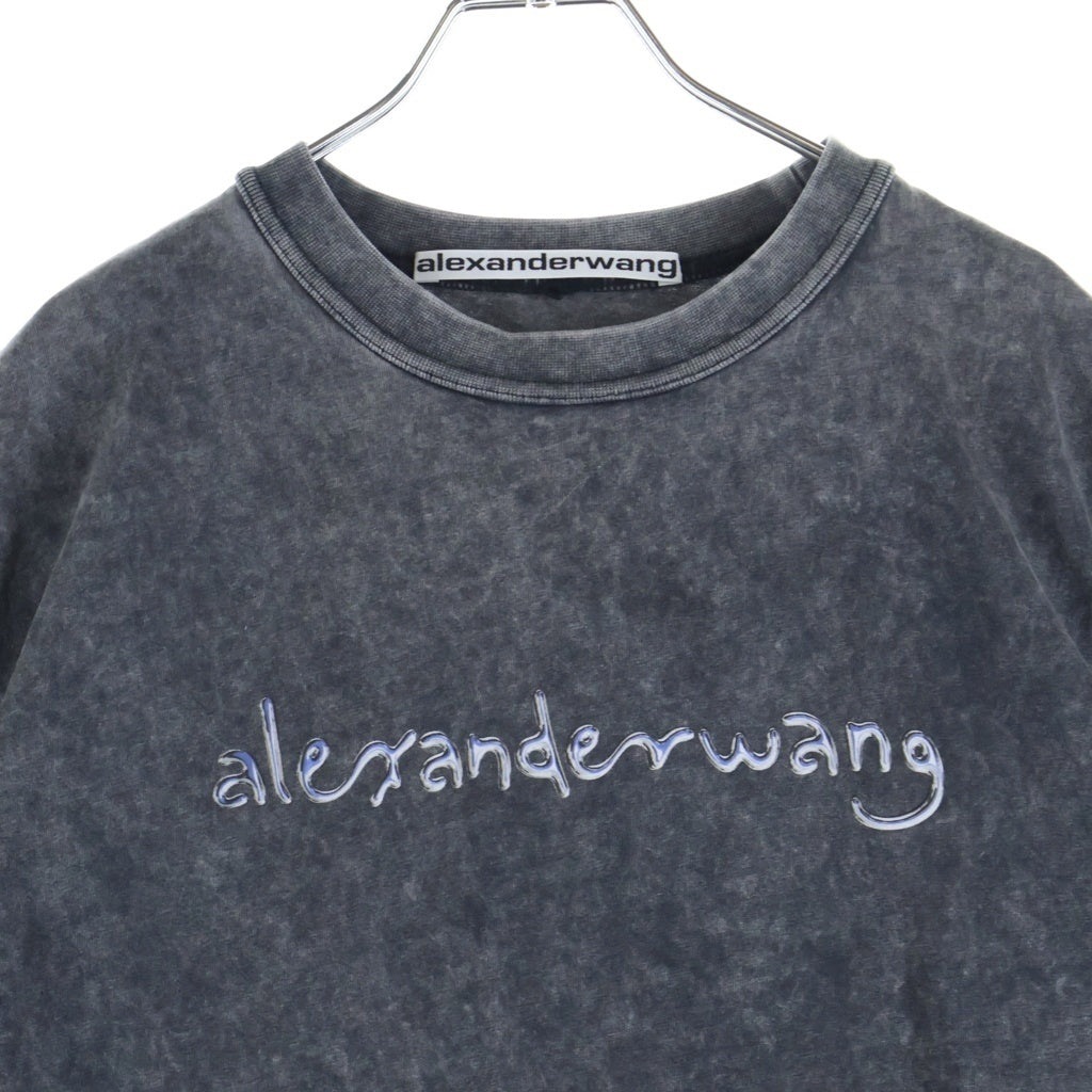 ALEXANDER WANG(アレキサンダーワン) Chrome Graphic T-Shirt クローム グラフィック ウォッシュド加工 クルーネック半袖Tシャツカットソー グレー UCC3221542