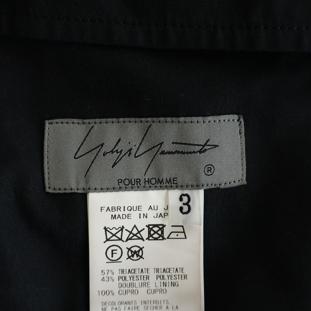 Yohji Yamamoto POUR HOMME(ヨウジヤマモト プールオム) TA TUXEDO STANDARD STRING PANTS タキシード スタンダード ストリング ワイドスラックスパンツ ブラック HO-P40-500