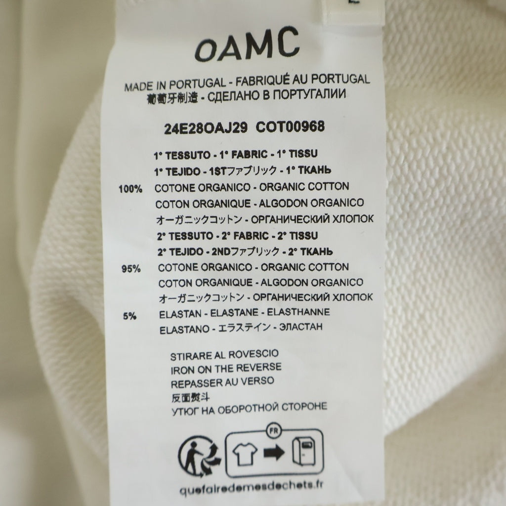 OAMC(オーエーエムシー) 24SS WHIFF CREWNECK 24E28OAJ29 リーフロゴプリント クルーネック長袖スウェットトレーナー ホワイト