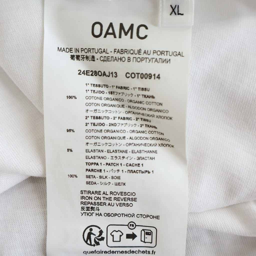 OAMC(オーエーエムシー) 24SS Graphic T-Shirts 24E28OAJ13 フロントグラフィックロゴプリント クルーネック半袖Tシャツカットソー ホワイト