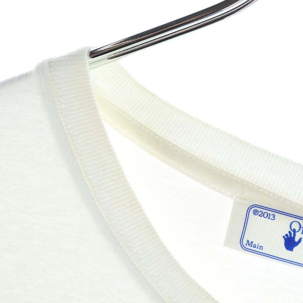 OFF-WHITE(オフホワイト) CARAVANGGIO PAINTING L/S TEE OMAB001F21JER004 カラヴァッジオ ペインティング フロントロゴプリント クルーネック長袖Tシャツカットソー ロンT ホワイト