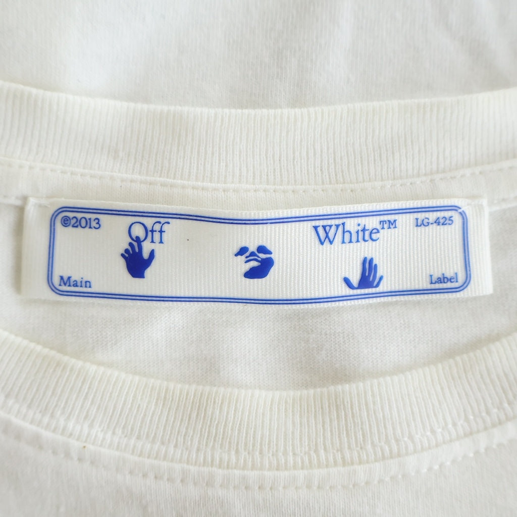 OFF-WHITE(オフホワイト) CARAVANGGIO PAINTING L/S TEE OMAB001F21JER004 カラヴァッジオ ペインティング フロントロゴプリント クルーネック長袖Tシャツカットソー ロンT ホワイト