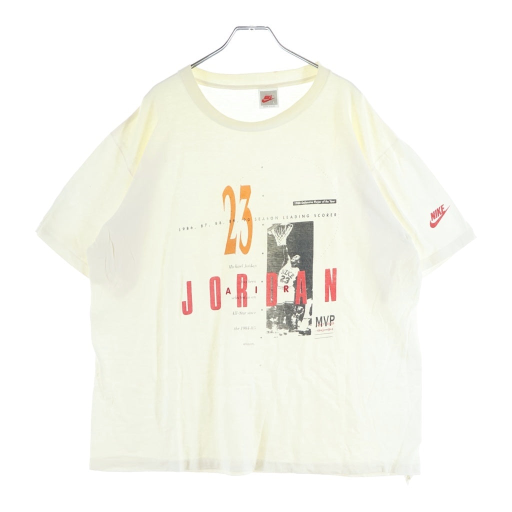 NIKE(ナイキ) 90S VINTAGE 1990 JORDAN PRINT T-SHIRT ヴィンテージ 銀タグ マイケルジョーダン MVP旋盤 クルーネック半袖Tシャツカットソー ホワイト