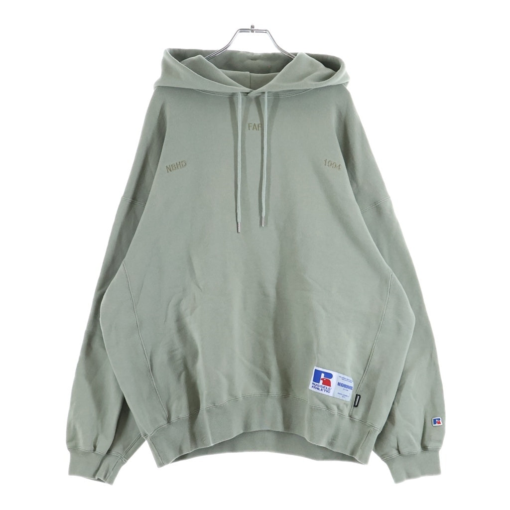 NEIGHBORHOOD(ネイバーフッド) 22SS × RUSSELL ATHLETIC Sweat Parka ラッセルアスレチック 長袖プルオーバーパーカーフーディ グレー 221XRRUN-CSM02