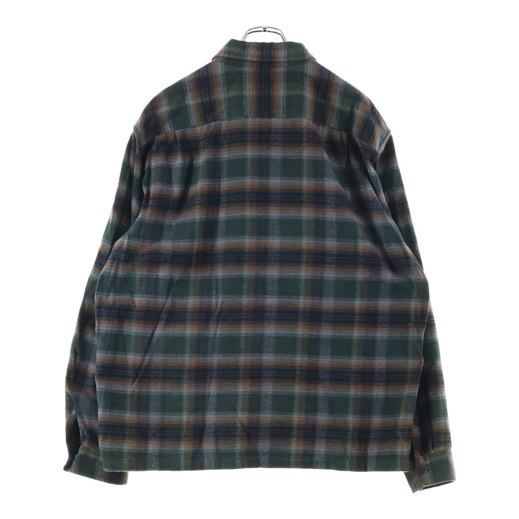 SUPREME(シュプリーム) 24SS Shadow Plaid Flannel Zip Up Shirt シャドウ プレイド フランネル 長袖ジップアップシャツジャケット グリーン/ブラウン