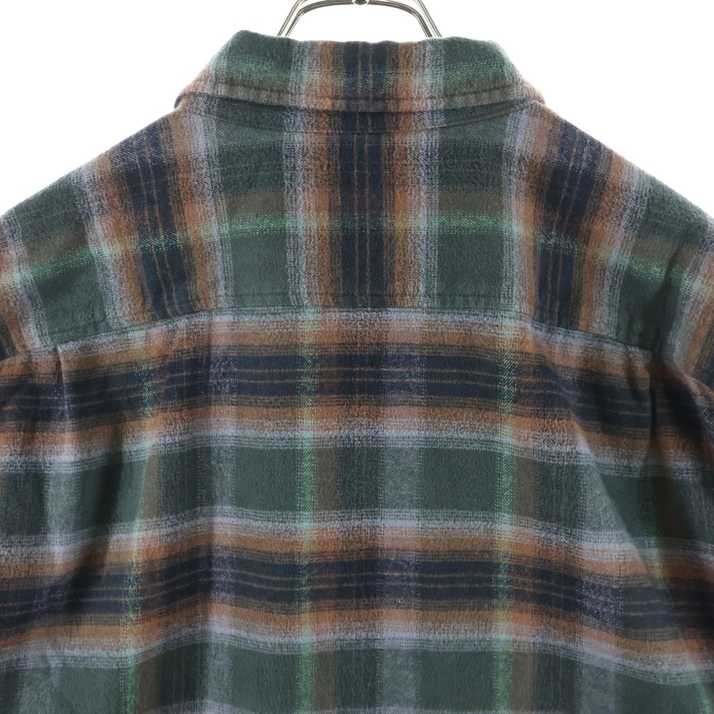 SUPREME(シュプリーム) 24SS Shadow Plaid Flannel Zip Up Shirt シャドウ プレイド フランネル 長袖ジップアップシャツジャケット グリーン/ブラウン