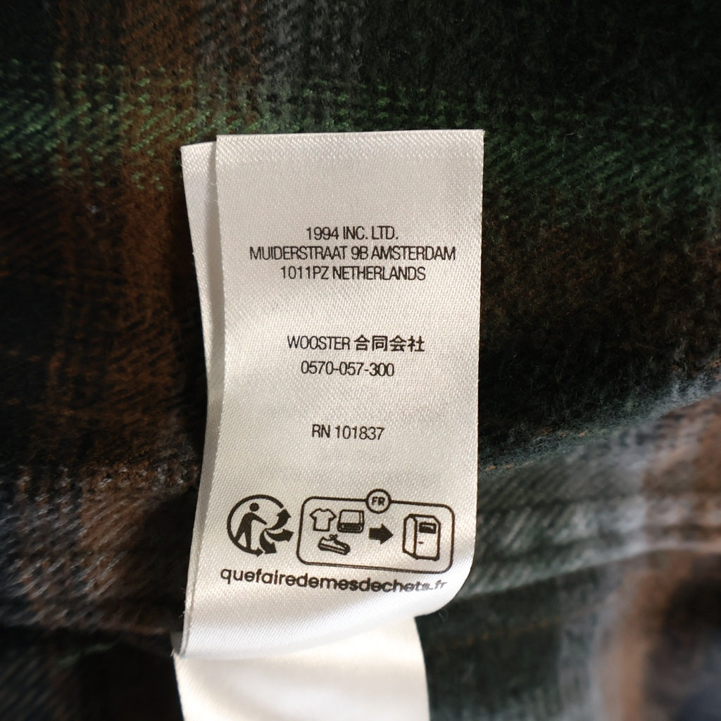 SUPREME(シュプリーム) 24SS Shadow Plaid Flannel Zip Up Shirt シャドウ プレイド フランネル 長袖ジップアップシャツジャケット グリーン/ブラウン