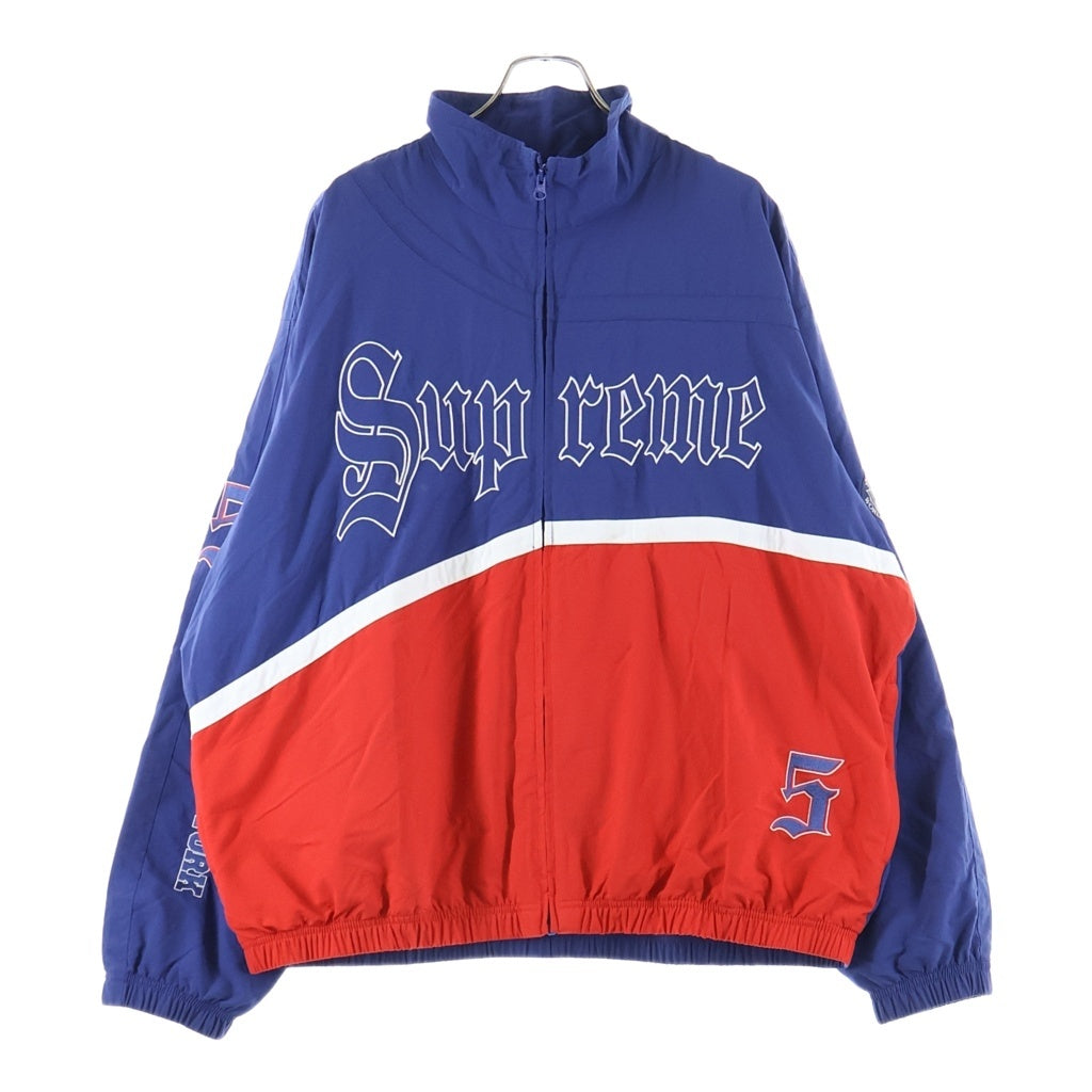 SUPREME(シュプリーム) 25SS Old English Track Jacket フロントオールドイングリッシュ刺繍 ナイロントラックジャケット ブルー/レッド