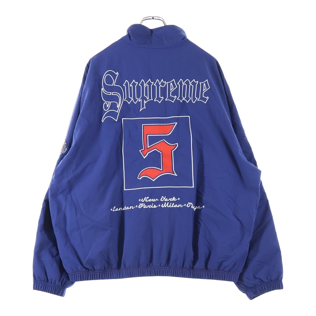 SUPREME(シュプリーム) 25SS Old English Track Jacket フロントオールドイングリッシュ刺繍 ナイロントラックジャケット ブルー/レッド