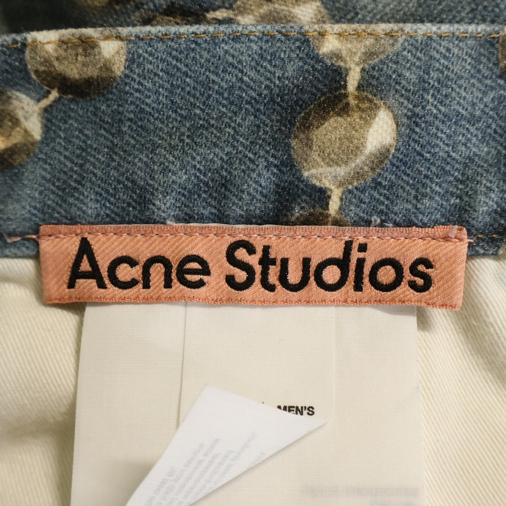 Acne Studios(アクネ ストゥディオズ) 1981 Loose Fit Denim クリスタル リボン トロンプルイユプリント ルーズフィットジーンズ デニムパンツ インディゴ FN-UX-TROU000052