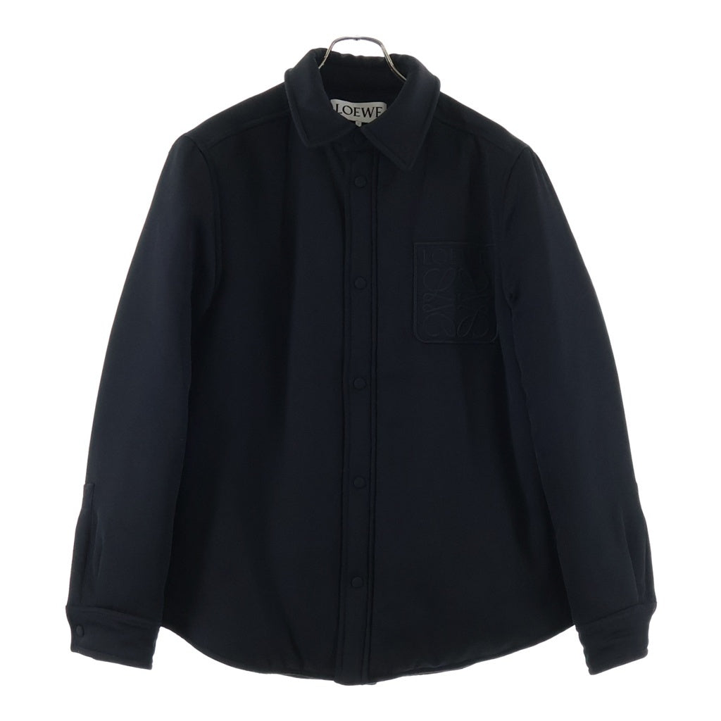 LOEWE(ロエベ) Anagram Puffer Jacket アナグラム 刺繍 ウール 中綿 パファージャケット ブラック H526Y05WAC