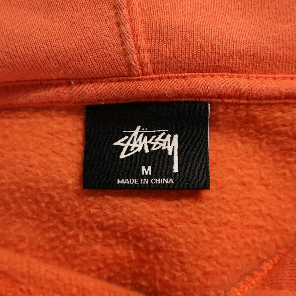 STUSSY(ステューシー) BASIC STUSSY HOOD ベーシック ステューシー フード ワンポイントロゴプリント プルオーバー フーディー パーカー オレンジ Z4000SAS19 94974