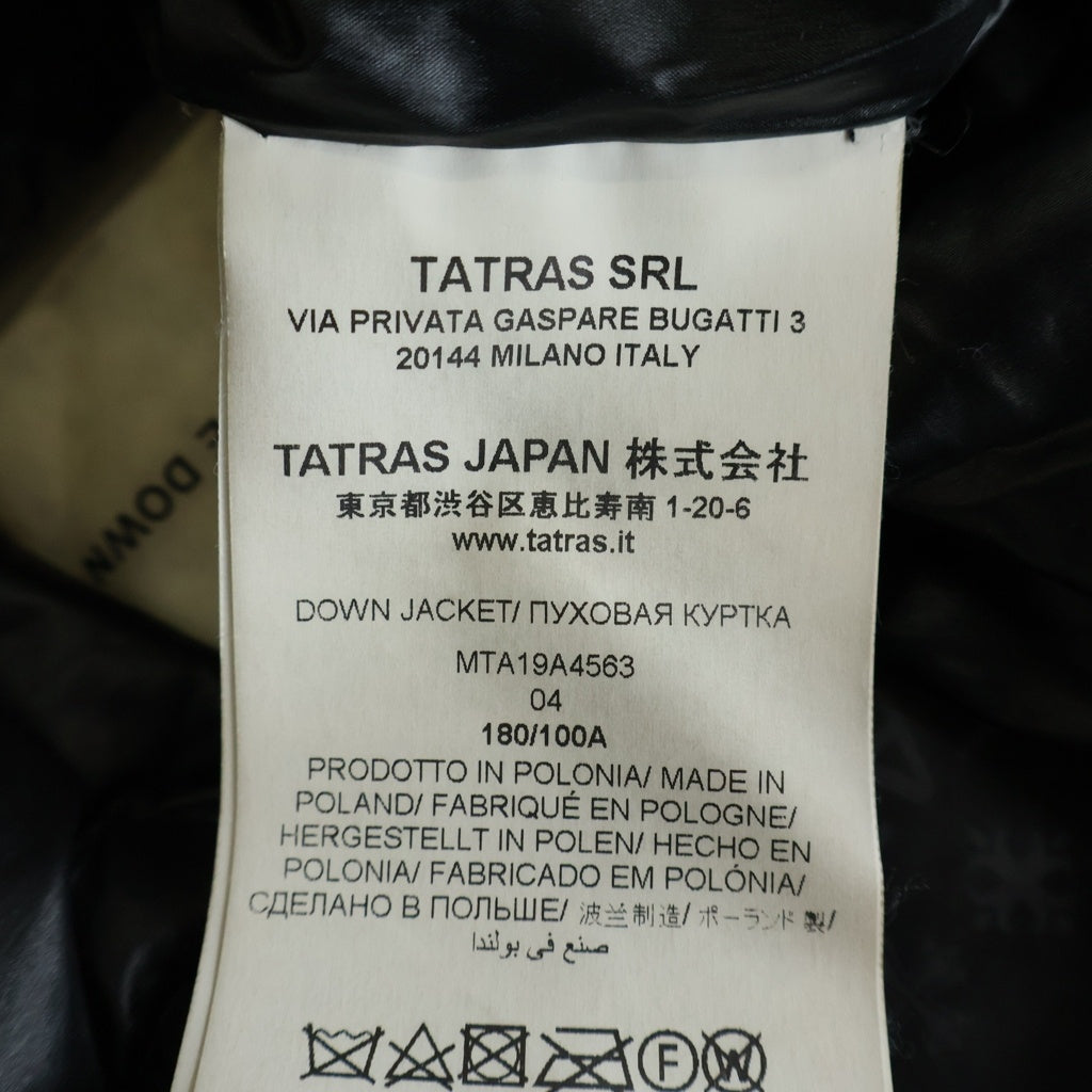 TATRAS(タトラス) DIOMEDE フロントジップデザイン ディオメデ フーデットパファーダウンジャケット ブラック MTA19A4563