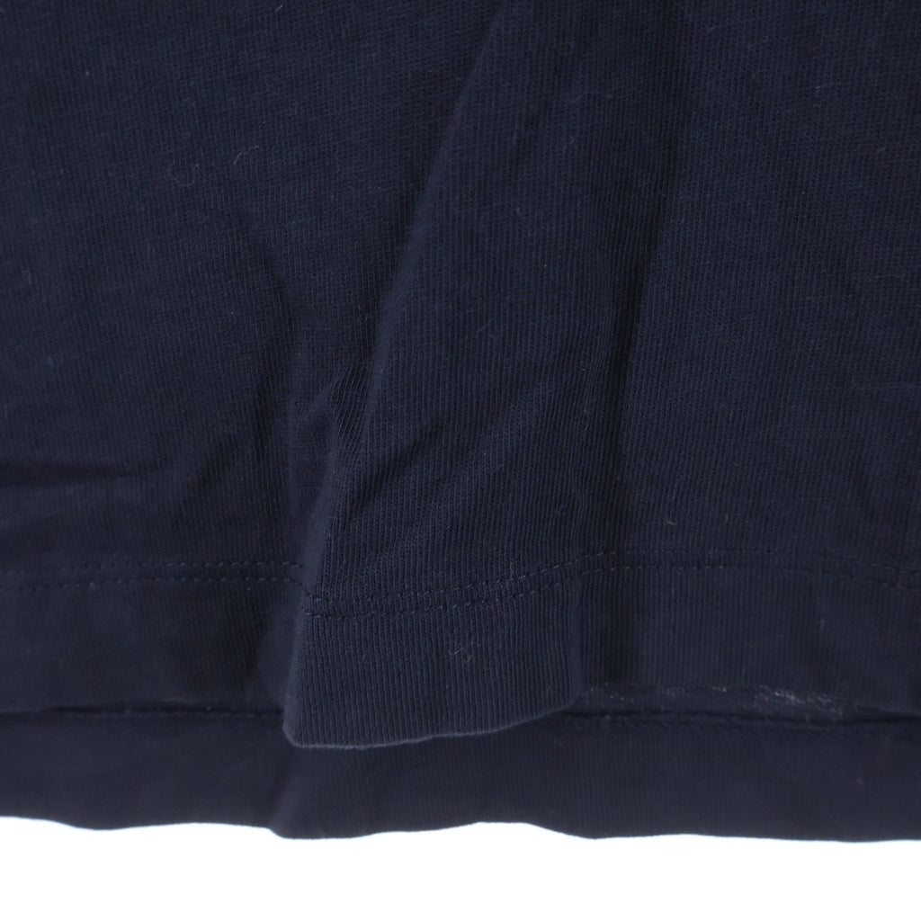 MONCLER(モンクレール) フロッキーロゴ刺繍 フロントロゴプリントクルーネック半袖Tシャツカットソーブラック I20918C00047-8390T