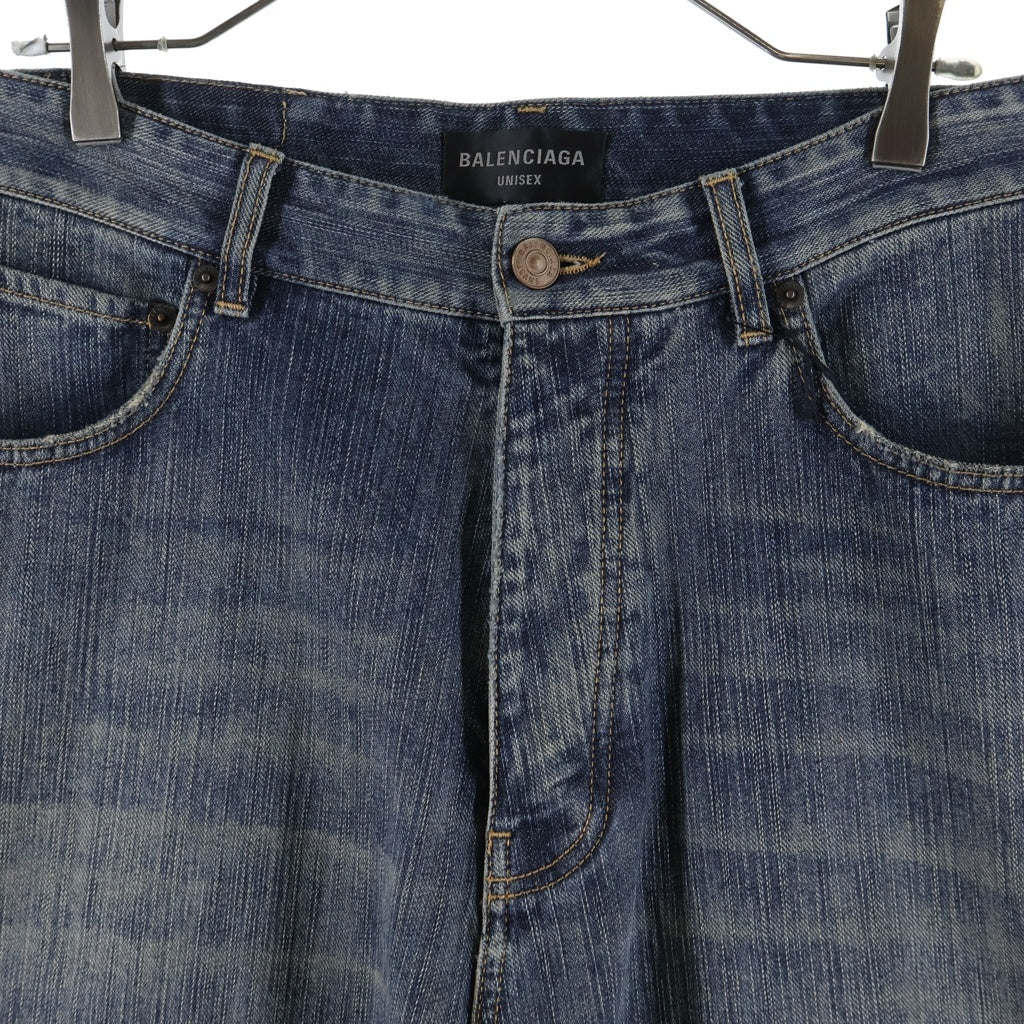 BALENCIAGA(バレンシアガ) 23SS BAGGY DENIM PANT ウォッシュド加工 バギーデニムパンツ インディゴ TD80 745213 TNW65