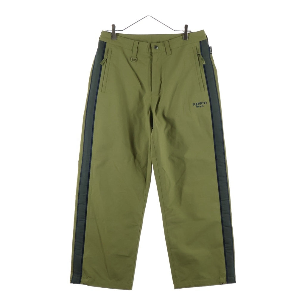 SUPREME(シュプリーム) 25SS GORE-TEX Stripe Pant ロゴ 刺繍 ナイロン ライン パンツ カーキ