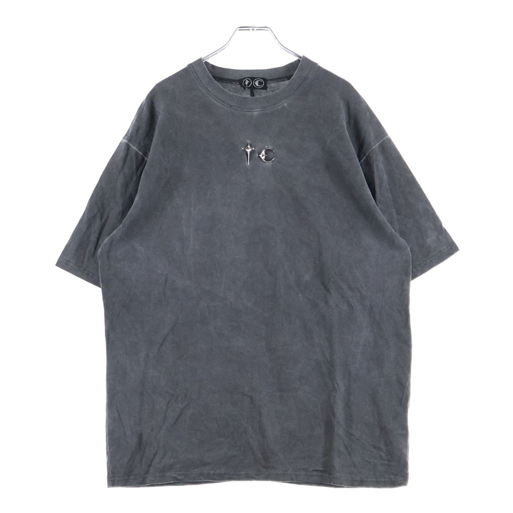 THUG CLUB(サグクラブ) 24SS TC BASIC T-SHIRT フェード加工 フロントロゴクルーネック半袖Tシャツカットソー グレー TC24TS0507