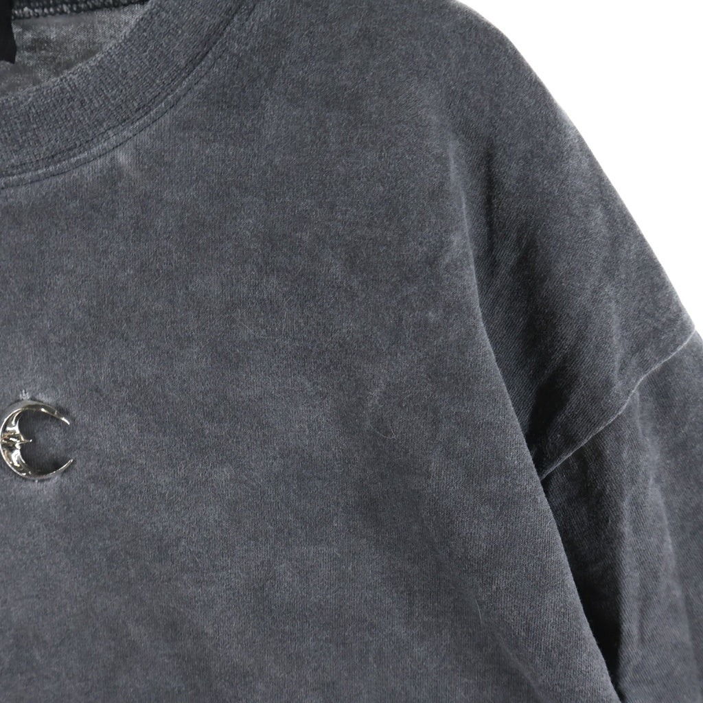 THUG CLUB(サグクラブ) 24SS TC BASIC T-SHIRT フェード加工 フロントロゴクルーネック半袖Tシャツカットソー グレー TC24TS0507