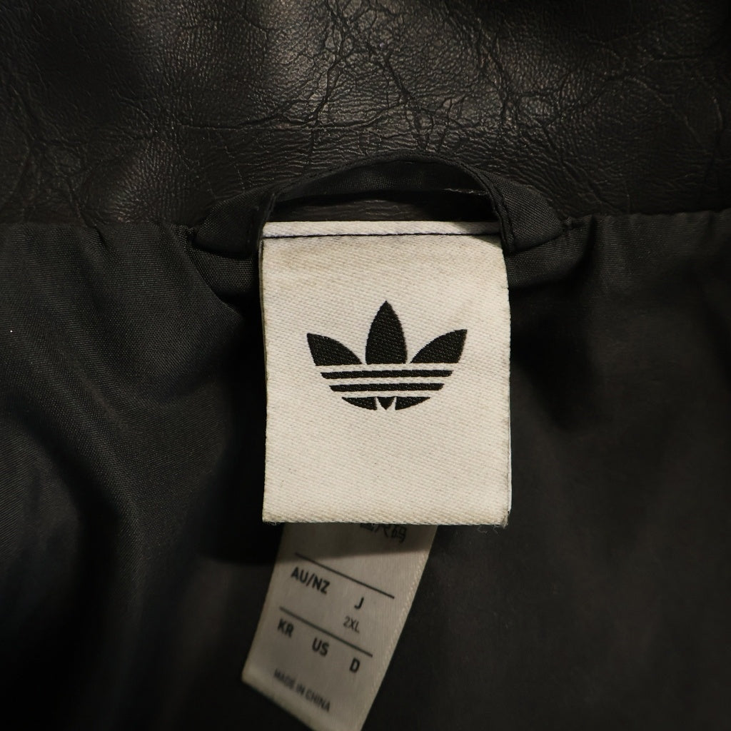 adidas(アディダス) W PLEATHER TT ファイヤーバード フェイクレザー プレザー ジャケット ブラック レディース JW7291