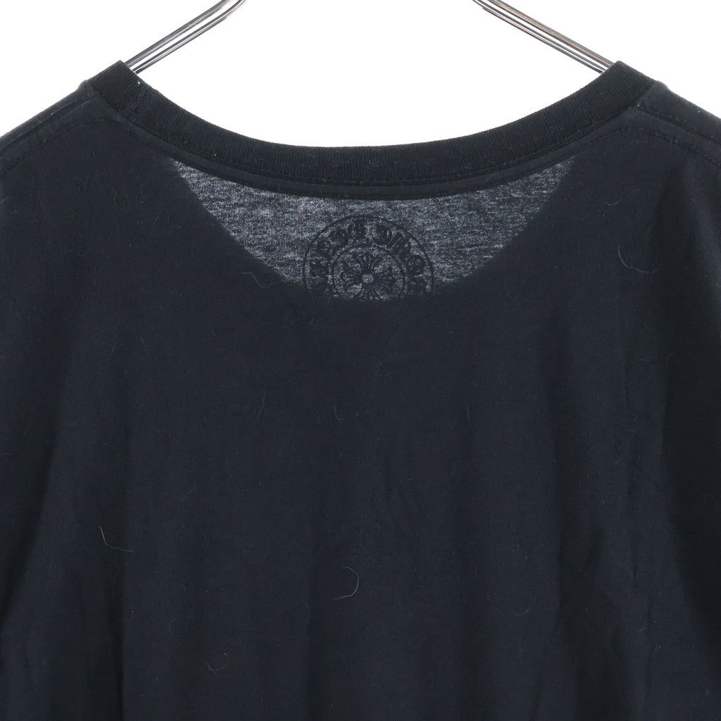 CHROME HEARTS(クロムハーツ) NECK LOGO S/S TEE ネックロゴプリント チェストポケット クルーネック半袖Tシャツ カットソー ブラック