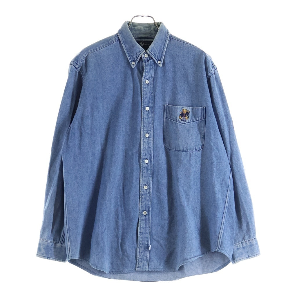 POLO RALPH LAUREN(ポロラルフローレン) 90S VINTAGE Polo Bear Denim BD Shirt ヴィンテージ ポロ ベア 長袖デニムシャツ インディゴ