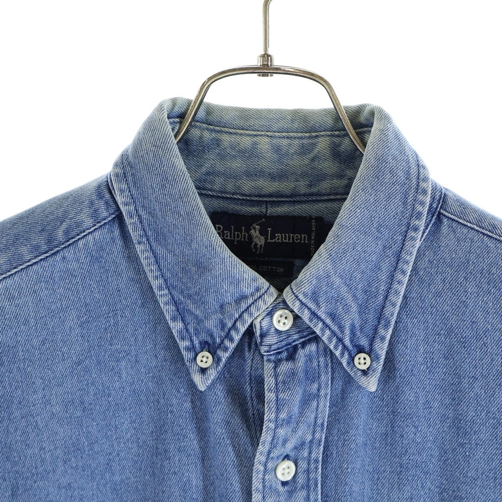 POLO RALPH LAUREN(ポロラルフローレン) 90S VINTAGE Polo Bear Denim BD Shirt ヴィンテージ ポロ ベア 長袖デニムシャツ インディゴ