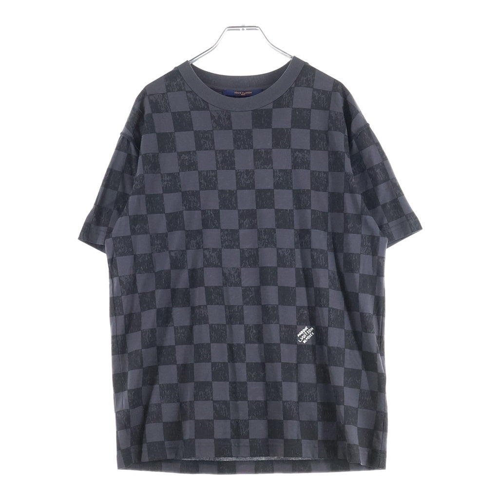 LOUIS VUITTON(ルイヴィトン) ダミエ 総柄 クルーネック半袖Tシャツカットソー ブラック RM2129 NPG HLY32W