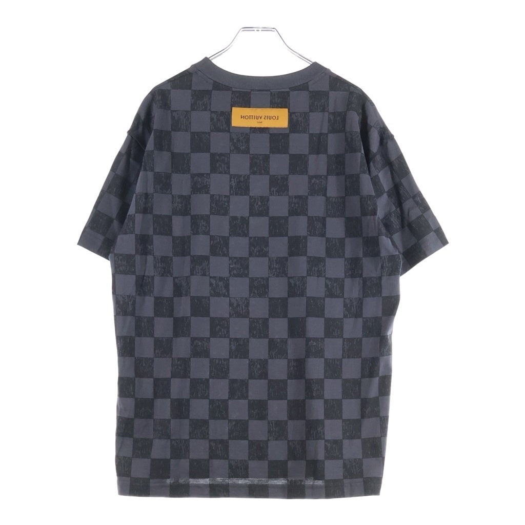 LOUIS VUITTON(ルイヴィトン) ダミエ 総柄 クルーネック半袖Tシャツカットソー ブラック RM2129 NPG HLY32W