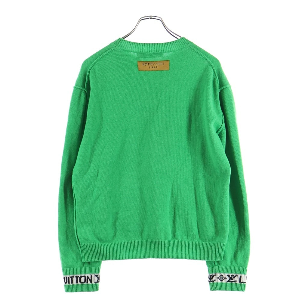 LOUIS VUITTON(ルイヴィトン) 23AW カシミヤインサイドアウトアームロゴ クルーネック長袖ニットセーター グリーン RM231Q GK1 HON44W
