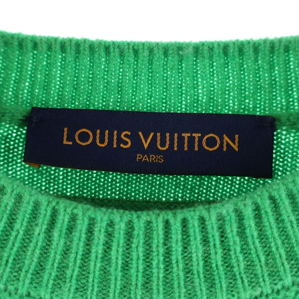 LOUIS VUITTON(ルイヴィトン) 23AW カシミヤインサイドアウトアームロゴ クルーネック長袖ニットセーター グリーン RM231Q GK1 HON44W
