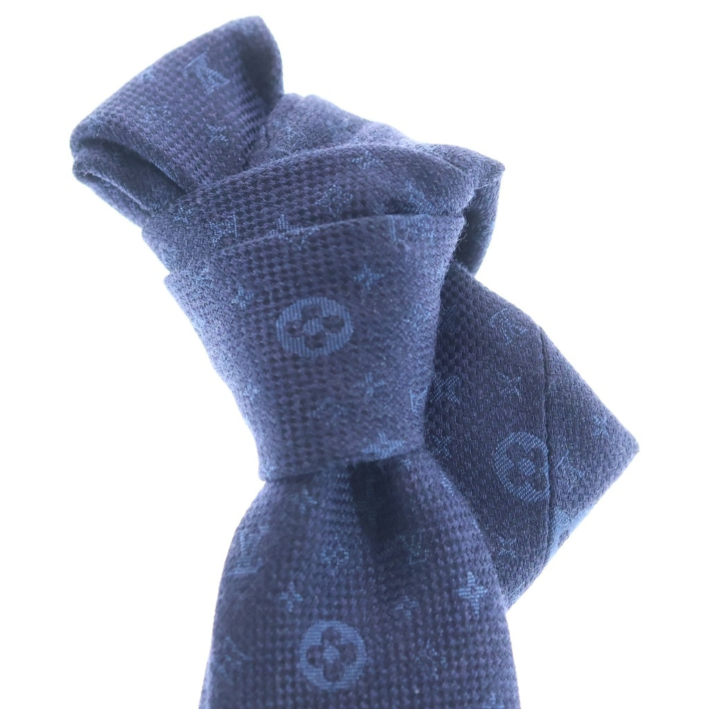 LOUIS VUITTON(ルイヴィトン) タイ クラヴァット モノグラム スターズ 7CM シルク混 ウール混 ネクタイ ネイビー MR3272 M78022