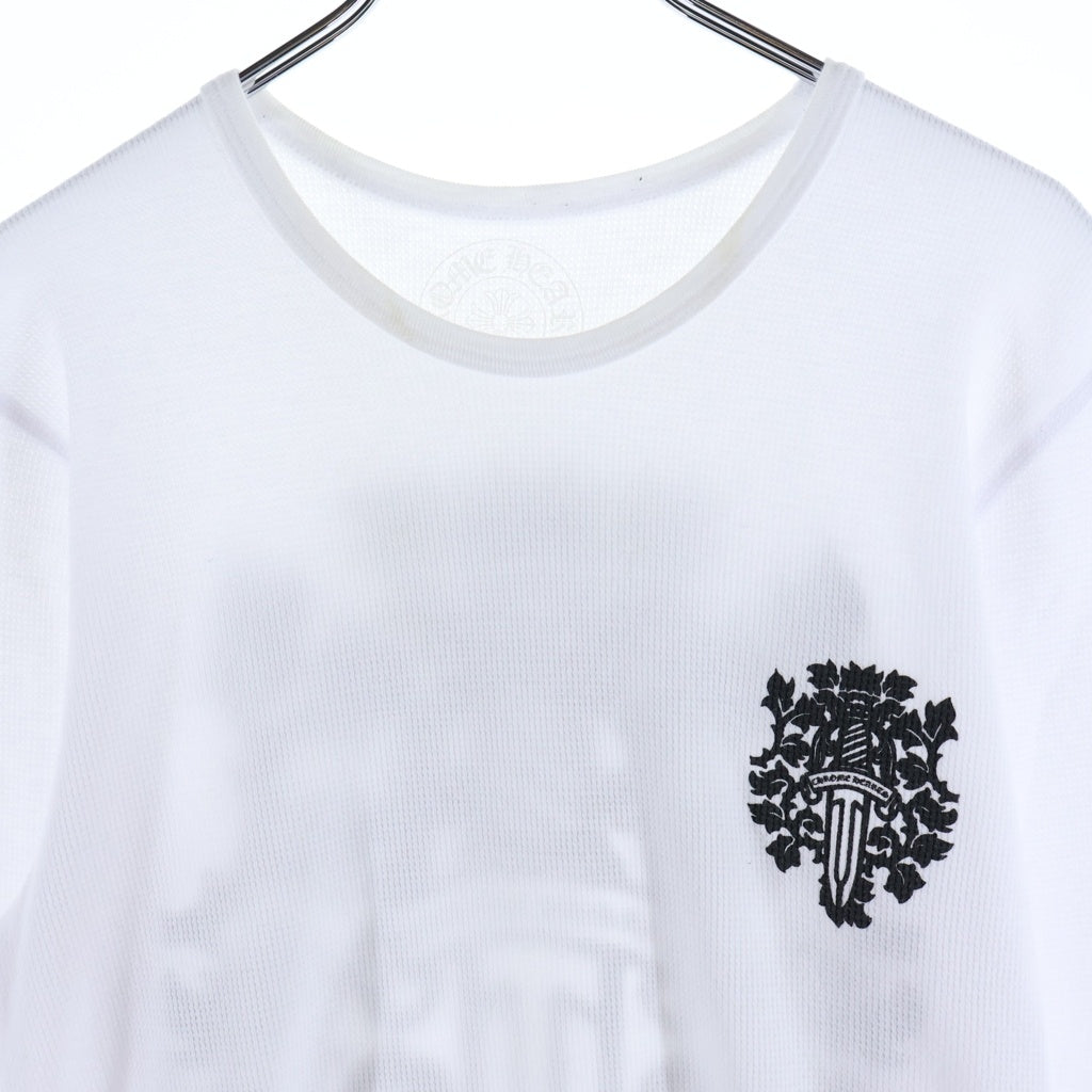 CHROME HEARTS(クロムハーツ) 25SS Vine Dagger Print Thermal Long Sleeve Tee ヴァインダガー プリント クルーネックサーマルクルーネック長袖Tシャツカットソー ロンT ホワイト
